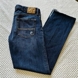 Abercrombie & Fitch Mens 34x34 Classic Straight Distressed Button Fly Jeans